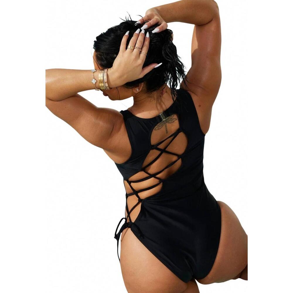 NEW YACHT CLUB ACCESS shell of a view onepiece swimwear in black